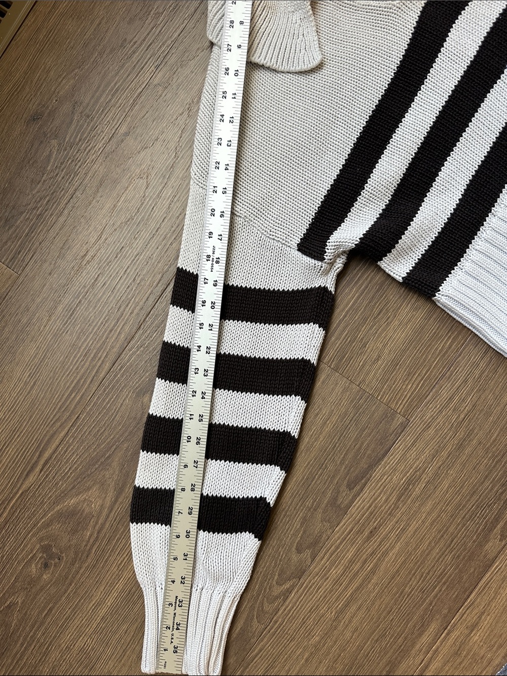 PISTOLA Arlo Striped Collared Sweater Black White 100% Cotton Polo Knit M - Picture 8 of 9